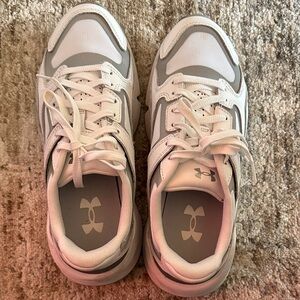 Under Armour Gray and White Athletic Shoes